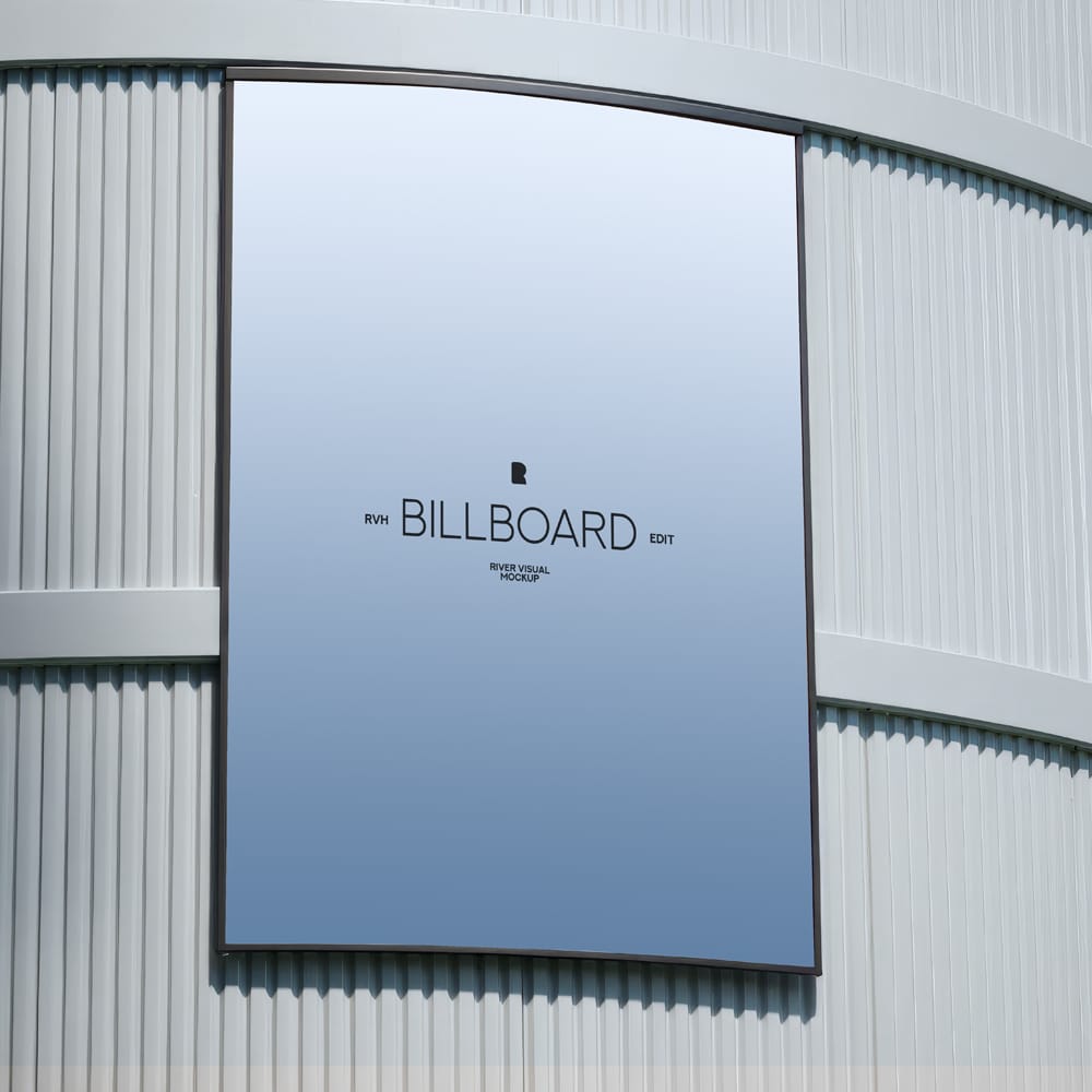 Free Metal Billboard Mockup PSD