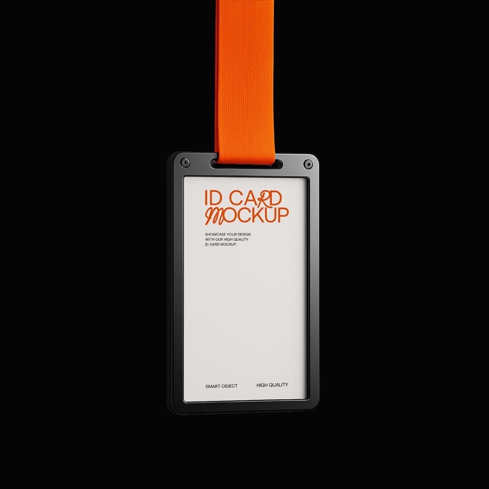 Free Minimalist ID Card Holder Mockup PSD