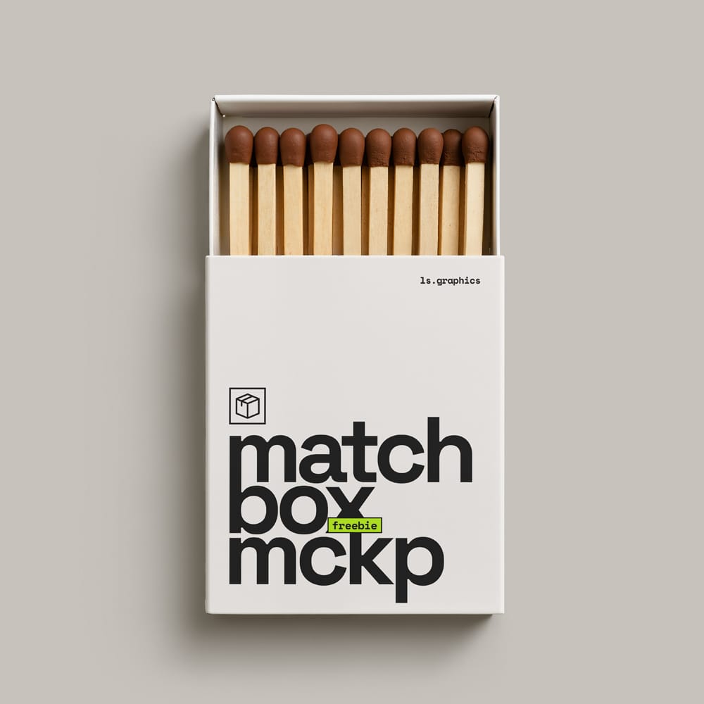Free Minimalistic Matchbox Mockup PSD