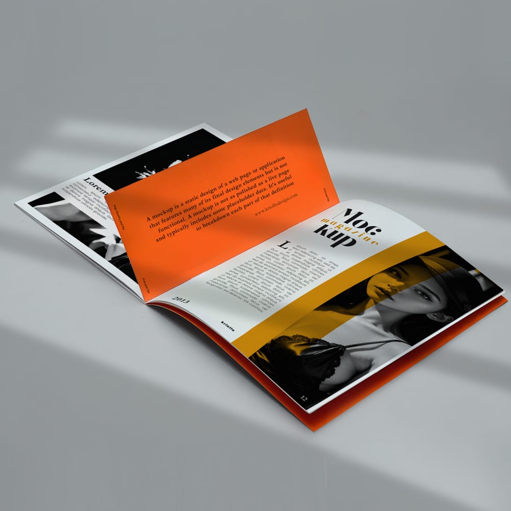 Free Open Magazine Mockup Template PSD