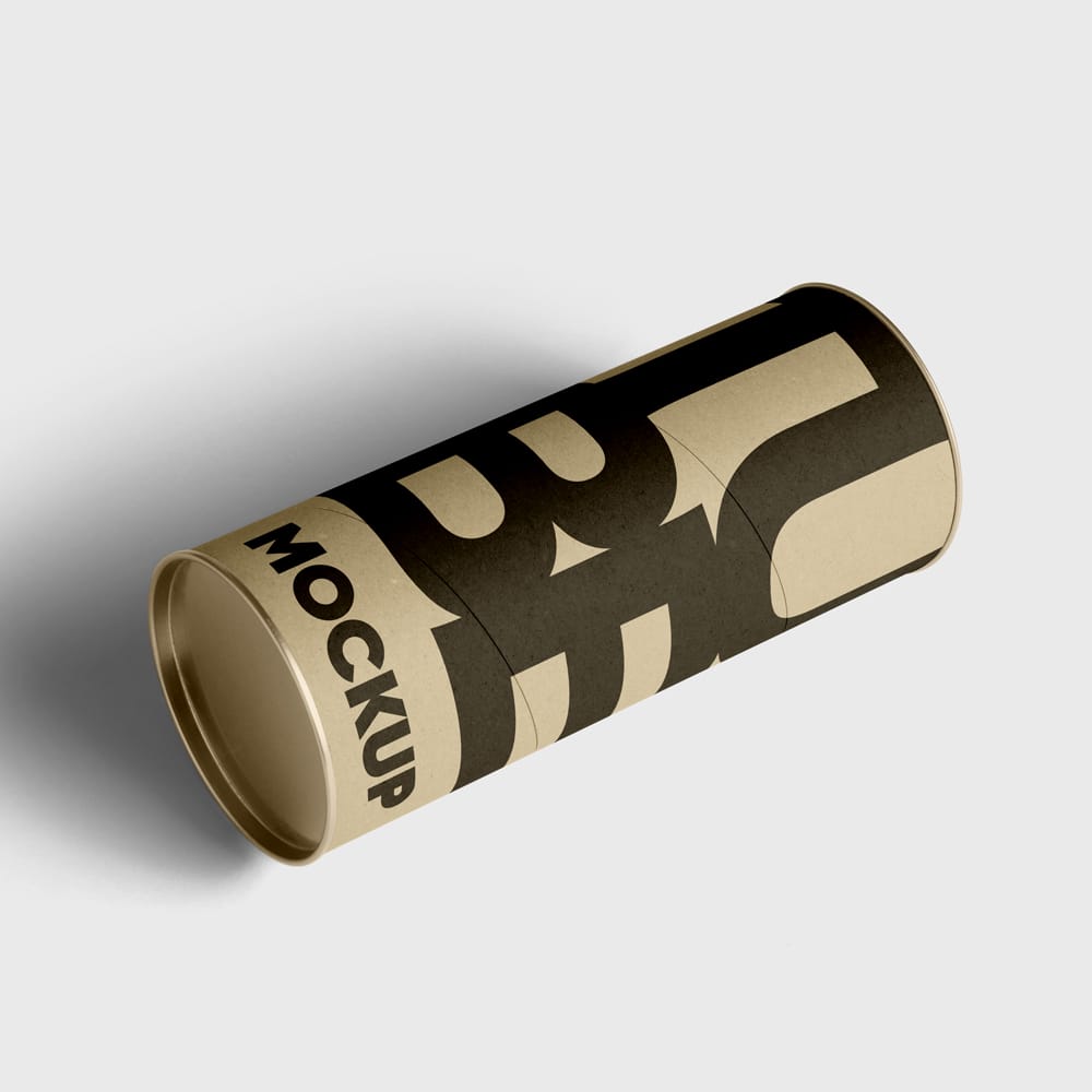 Free Perspective Paper Tube Mockup PSD