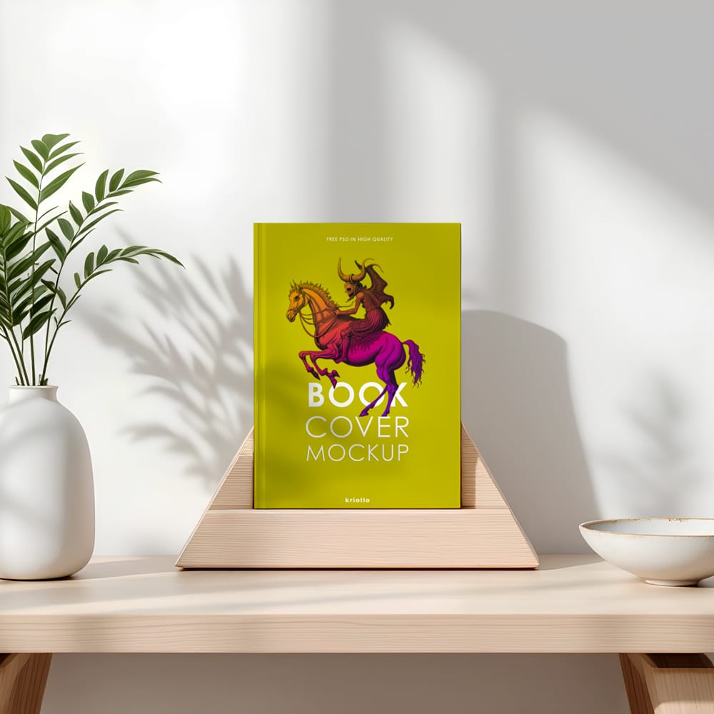 Free Photorealistic Hardcover Book Mockup PSD