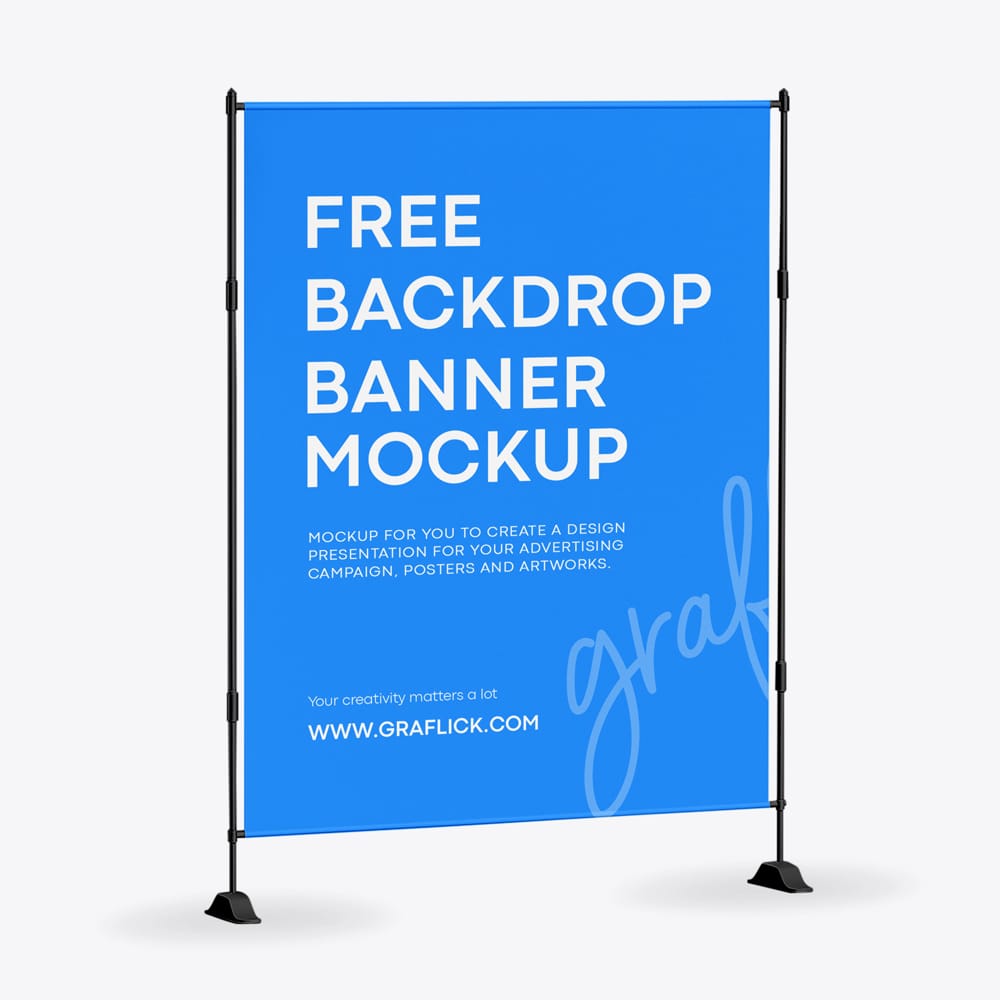 Free Presentation Wall Stand Backdrop Banner Mockup PSD