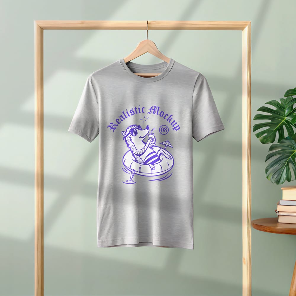 Free Realistic Blank T-shirt Mockup PSD