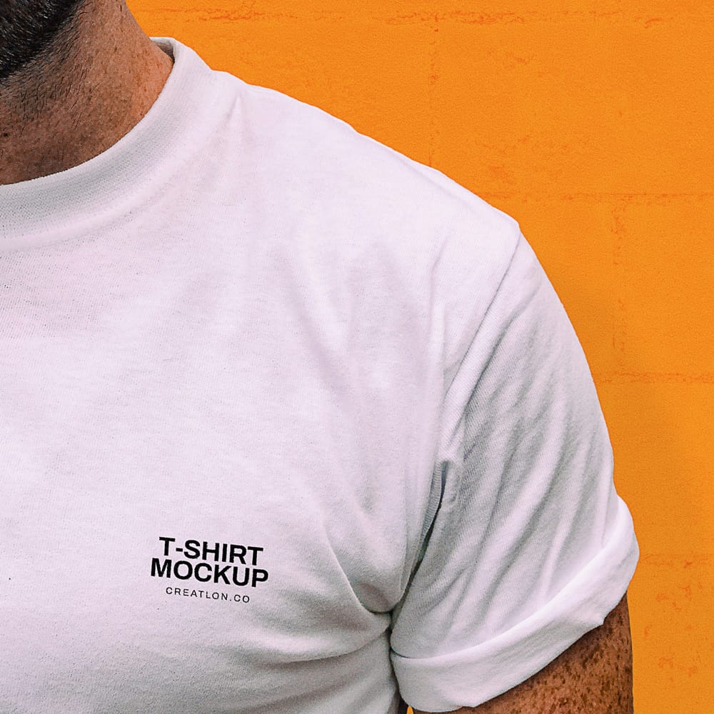 Free Realistic White T-Shirt Mockup Template PSD