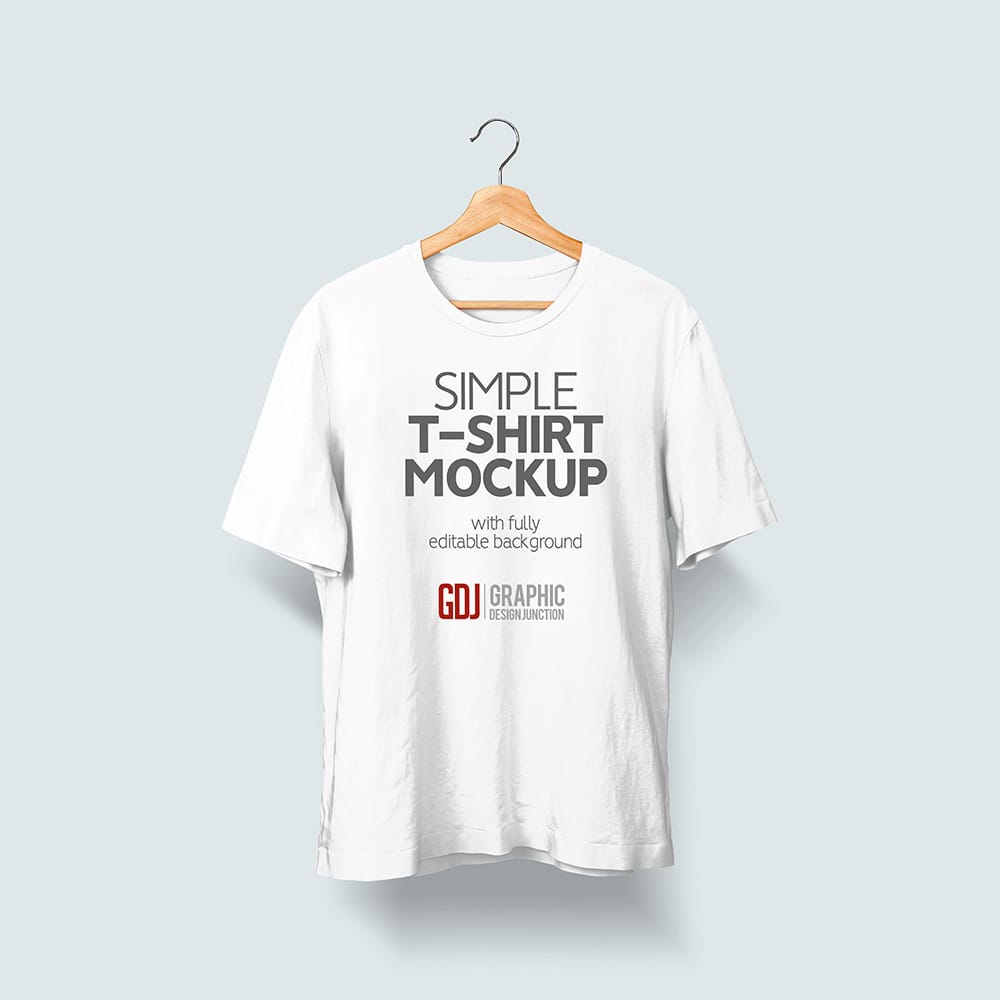 Free Simple Black and White T-Shirt Mockup PSD
