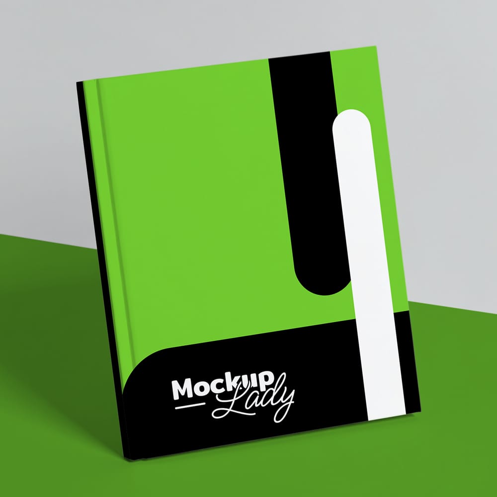Free Standing Hardcover Book Mockup PSD
