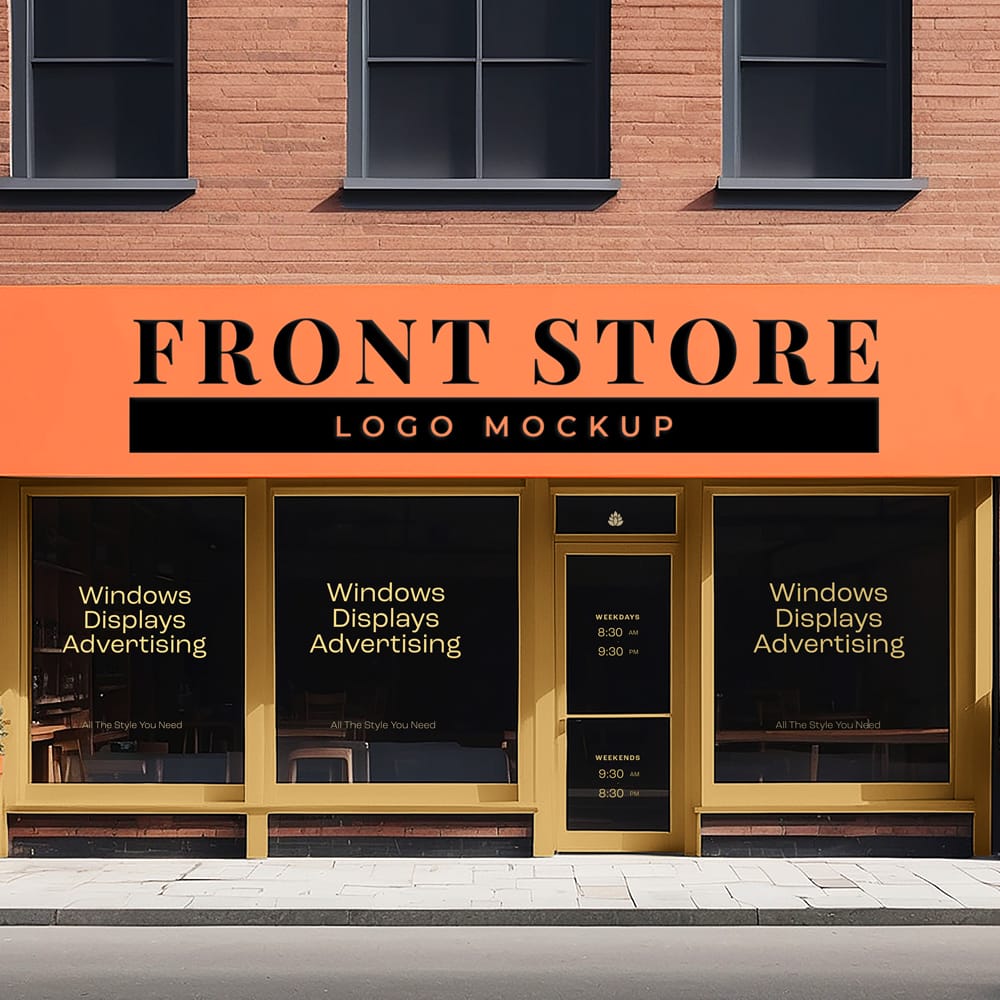 Free Storefront Logo Mockup Template PSD