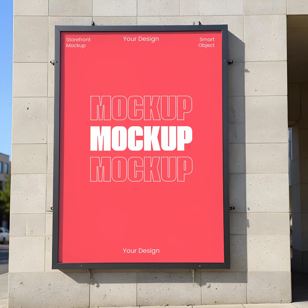 Free Storefront Poster Mockup Template PSD