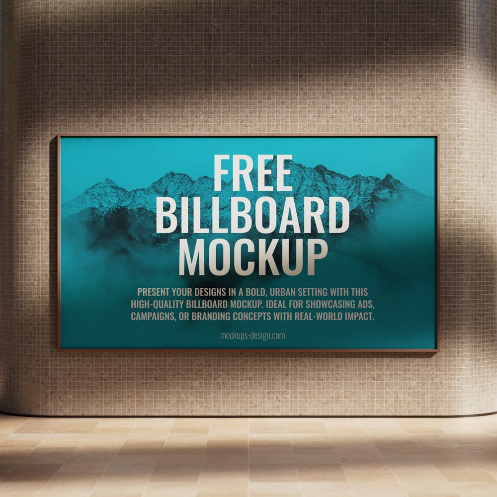 Free Subway Station Billboard Mockup PSD