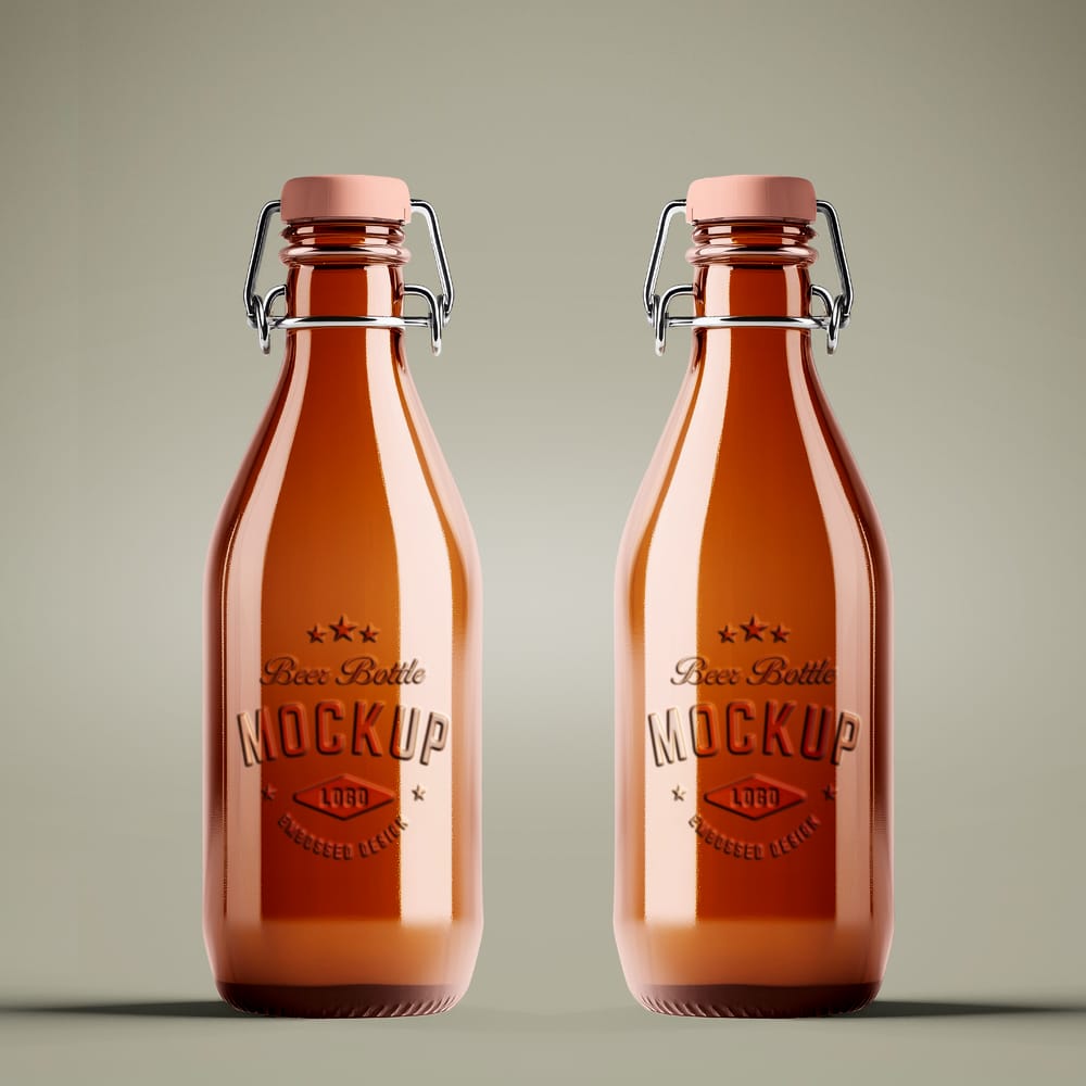 Free Swing Top Beer Bottle Mockup PSD