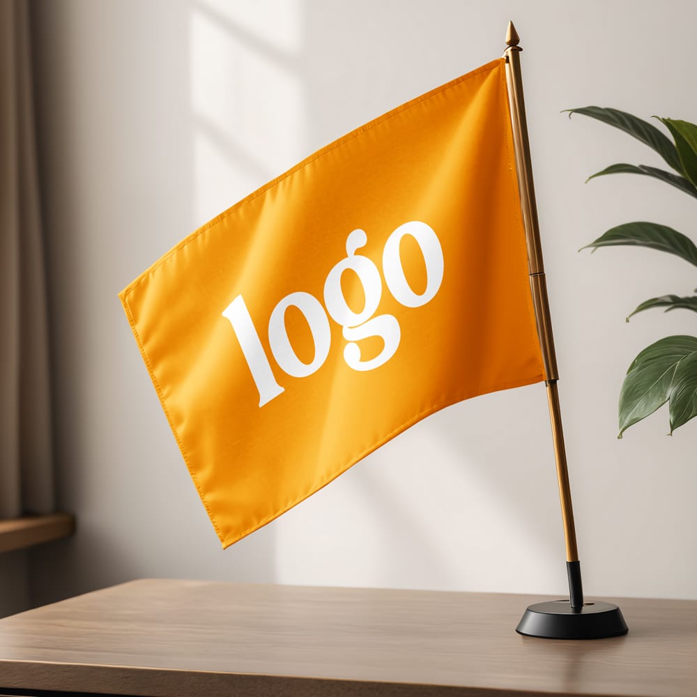 Free Table Flag Mockup PSD