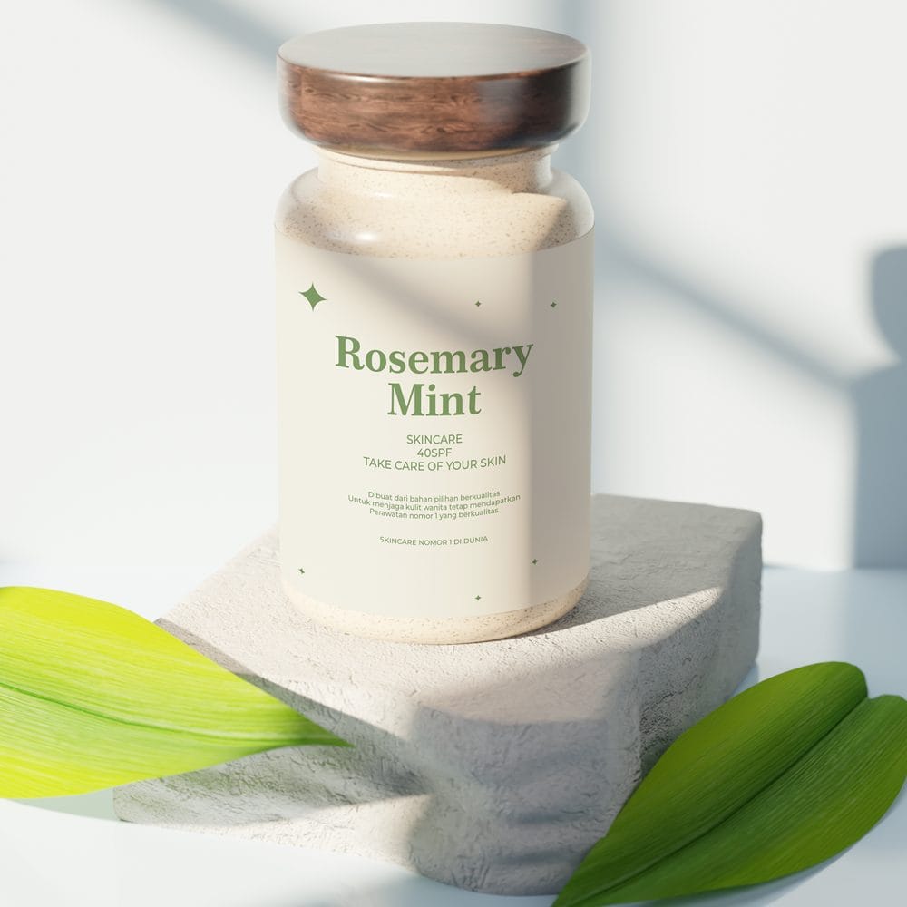 Free Tall Skincare Jar Mockup PSD