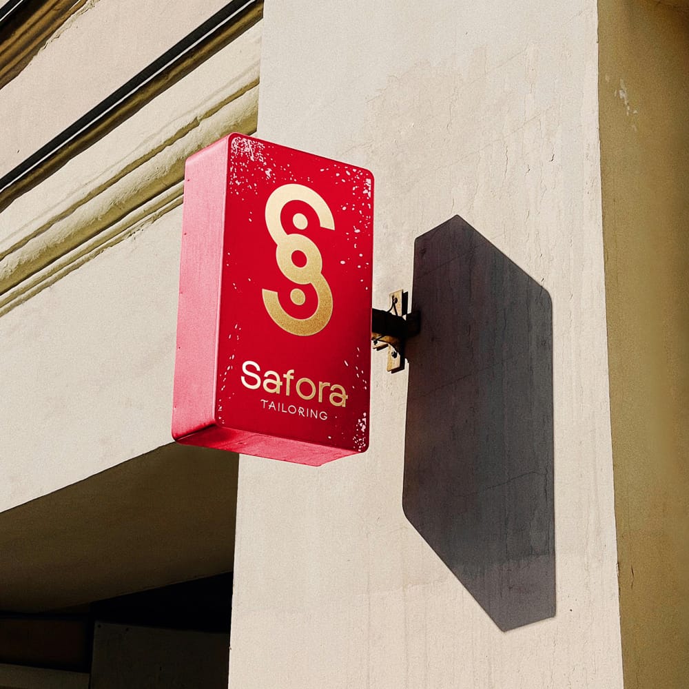 Free Vertical Shop Signboard Mockup PSD