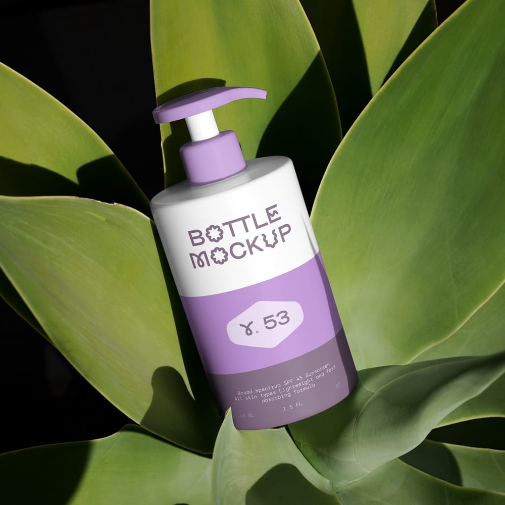 Free White Cosmetic Bottle Mockup PSD