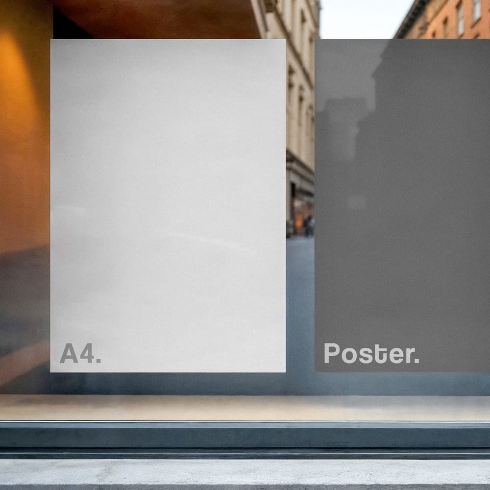 Free Window Posters Mockup PSD