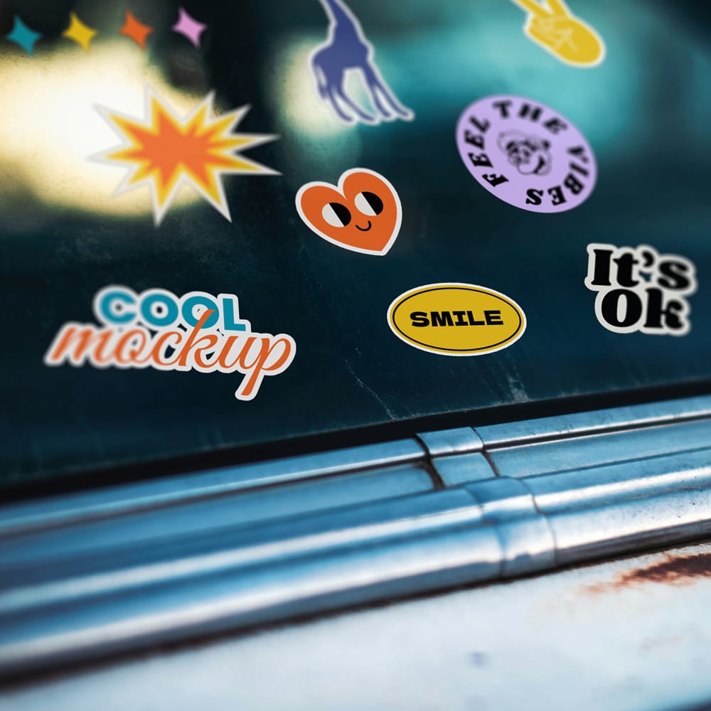 Free Windshield Sticker Mockup PSD
