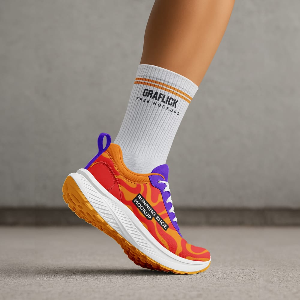 Free Women’s Running Shoe Mockup PSD