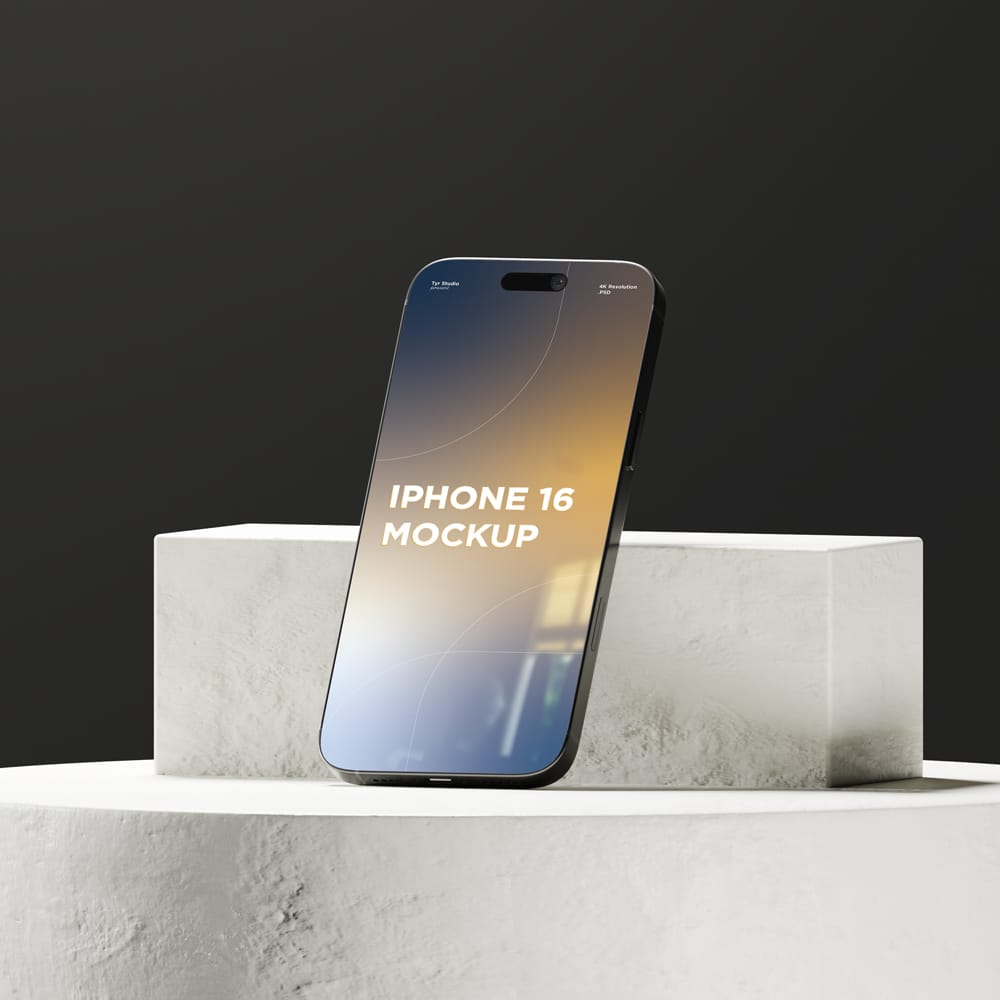 Free iPhone 16 Mockups Template PSD