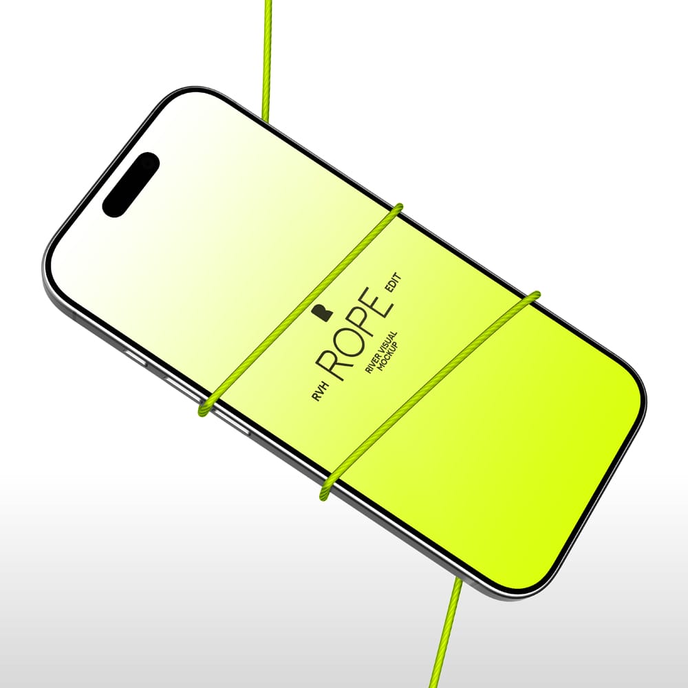 Free iPhone 16 Pro Rope Series Mockup PSD