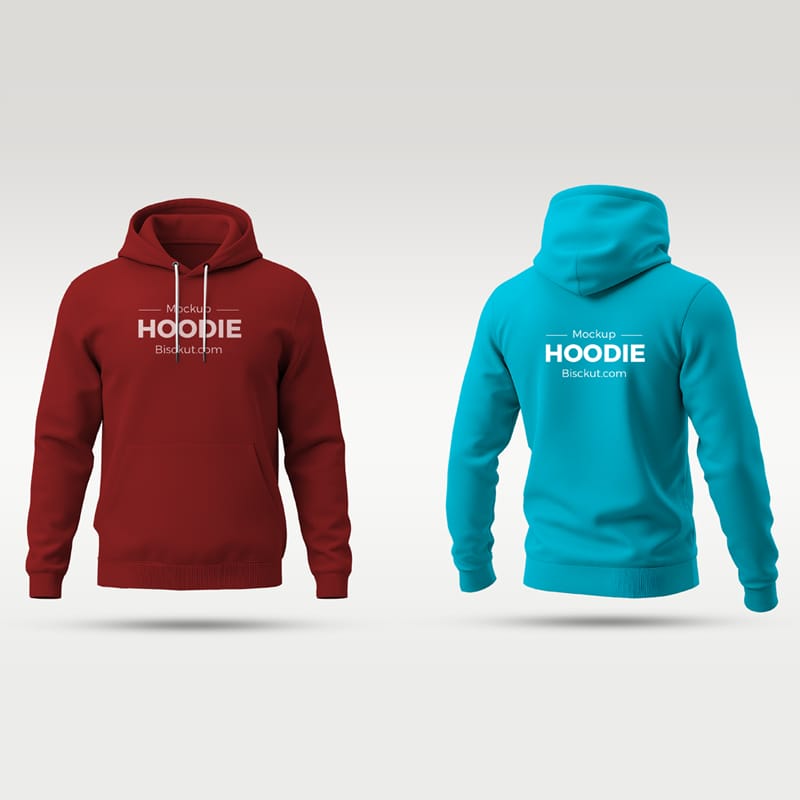 Front and Back Hoodie Mockup PSD