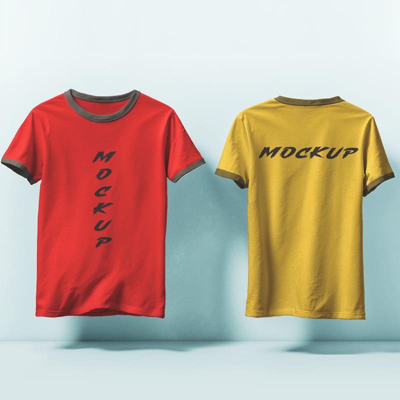 Front and Back T-shirt Mockups PSD