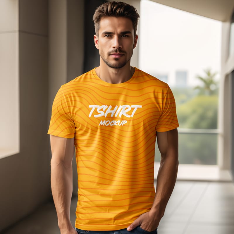 Full Print T-shirt Mockup PSD