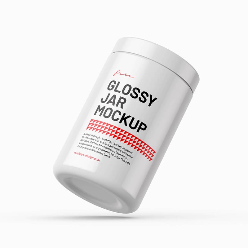 Glossy Cosmetic Jar Mockup PSD