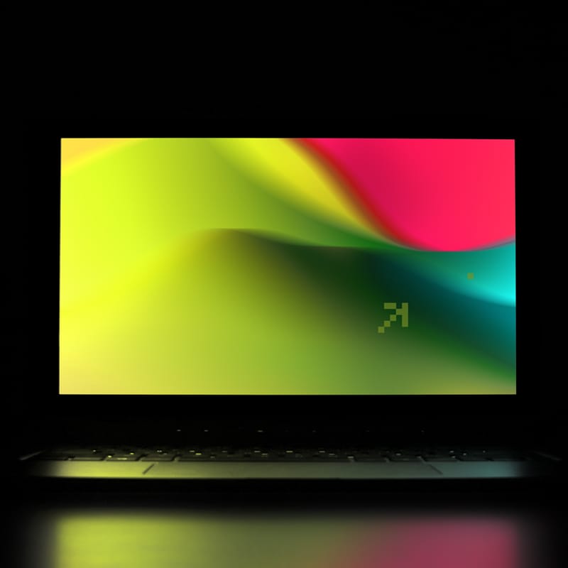 Glowing Laptop Mockup PSD