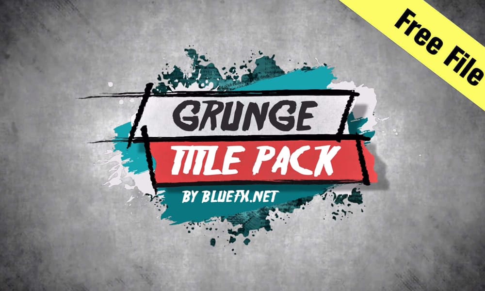 The Grunge Title Pack, a free file for creating textured and edgy Davinci Resolve intro templates.