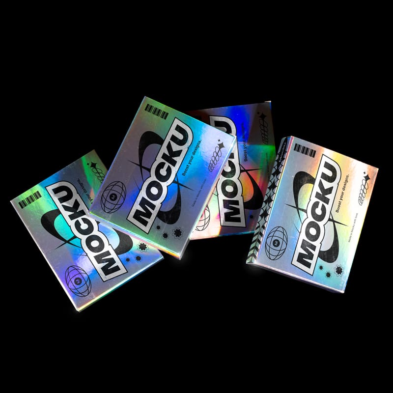 Holographic Box Mockups PSD