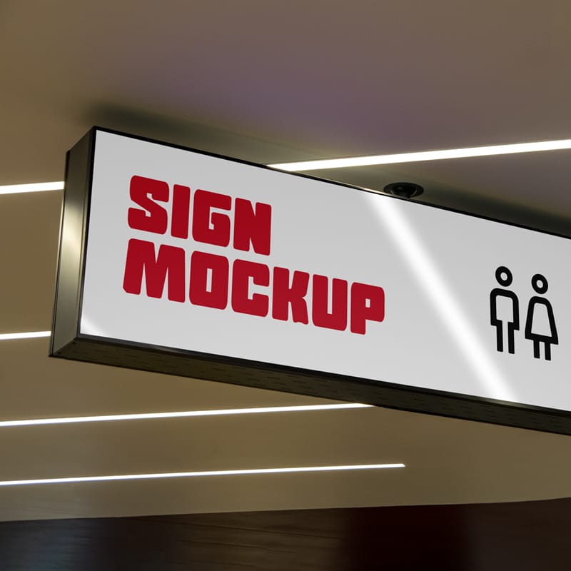 Horizontal Signage Mockup PSD