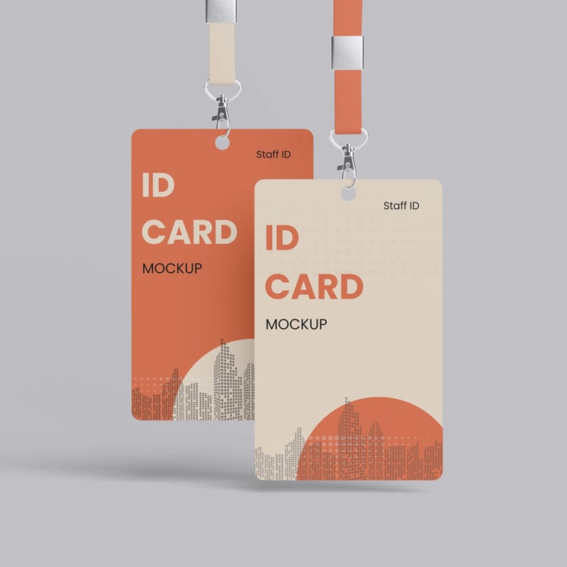 ID Card and Lanyard Mockup PSD