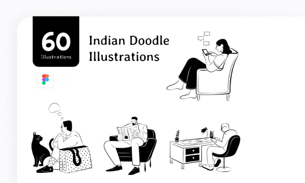 Indian Doodle Illustrations Pack