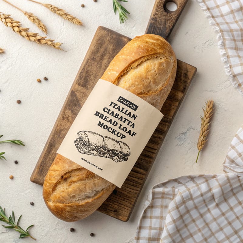 Italian Bread Mockup PSD