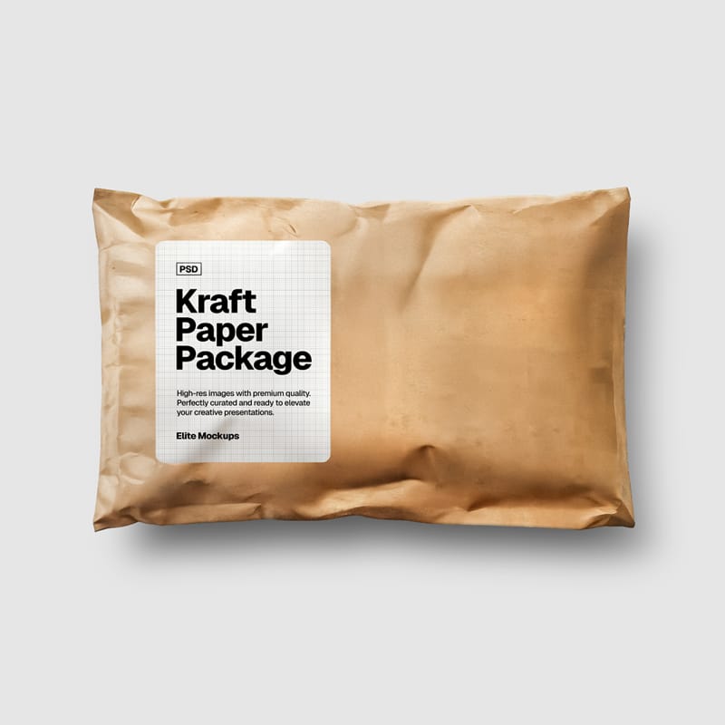 Kraft Paper Package Mockup PSD