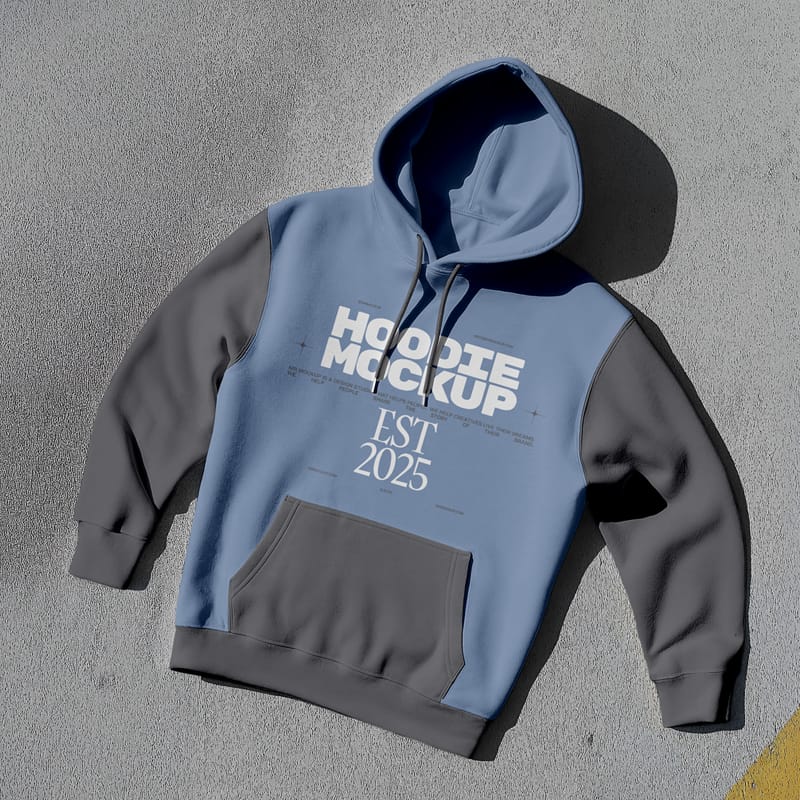 Laying Hoodie Mockup PSD