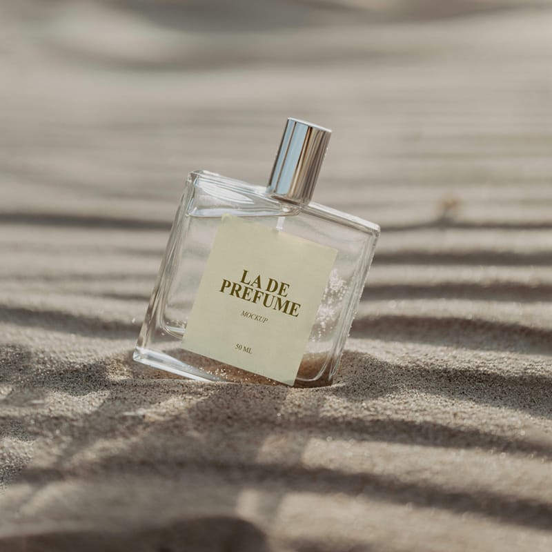 Luxury Glass Perfume Bottle Mockup PSD