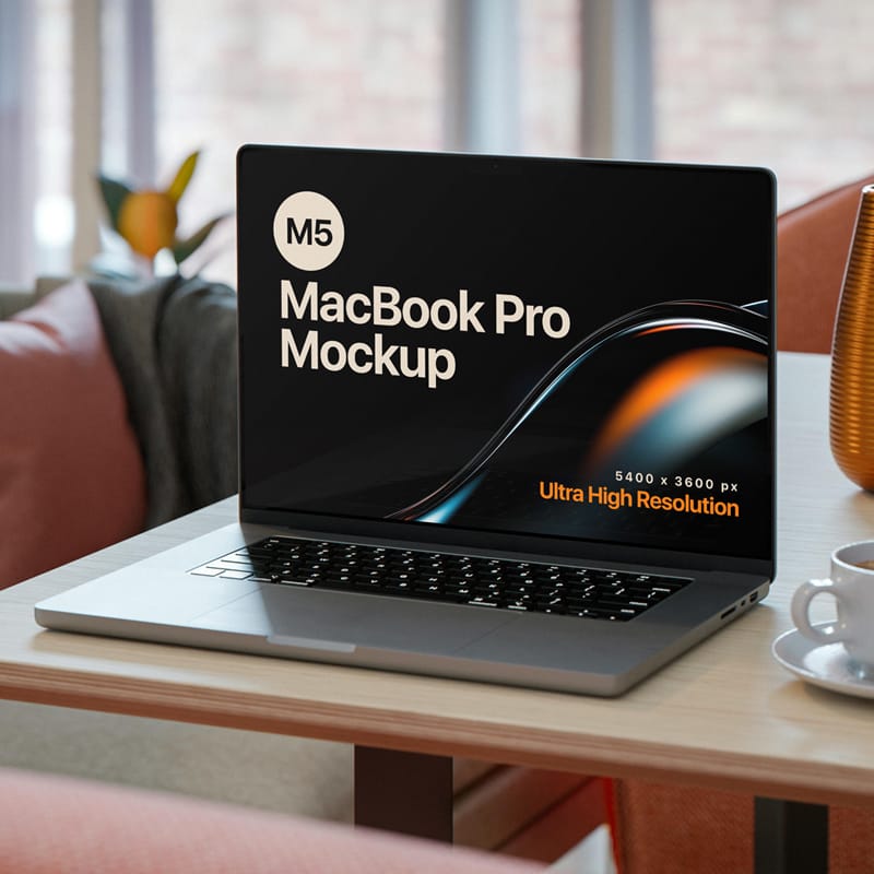 M5 MacBook Pro 2026 Mockup PSD