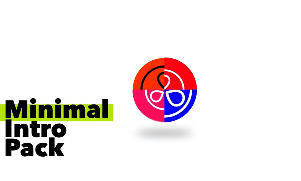 The Minimal Intro Pack for DaVinci Resolve, showing a colorful and modern animated logo.