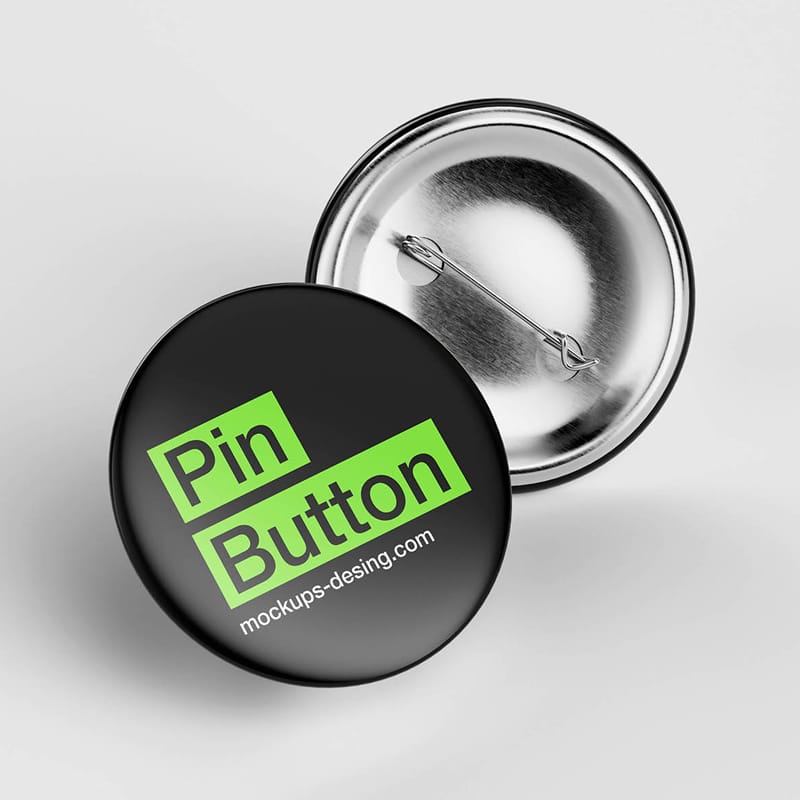 Minimal Pin Button Mockup PSD