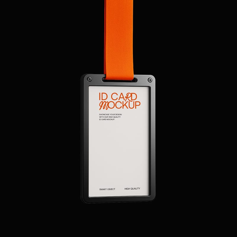 Minimalist ID Card Holder Mockup PSD