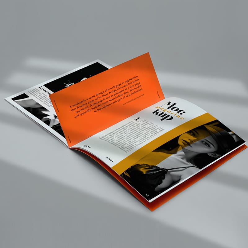 Open Magazine Mockup Template PSD