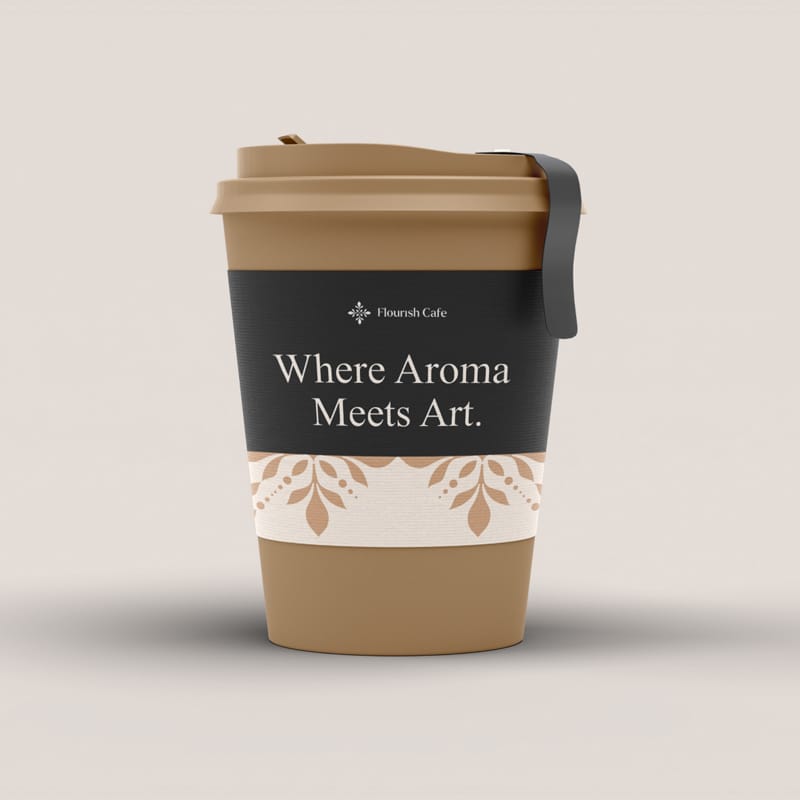 Paper Cup with Cover Tag Mockup PSD