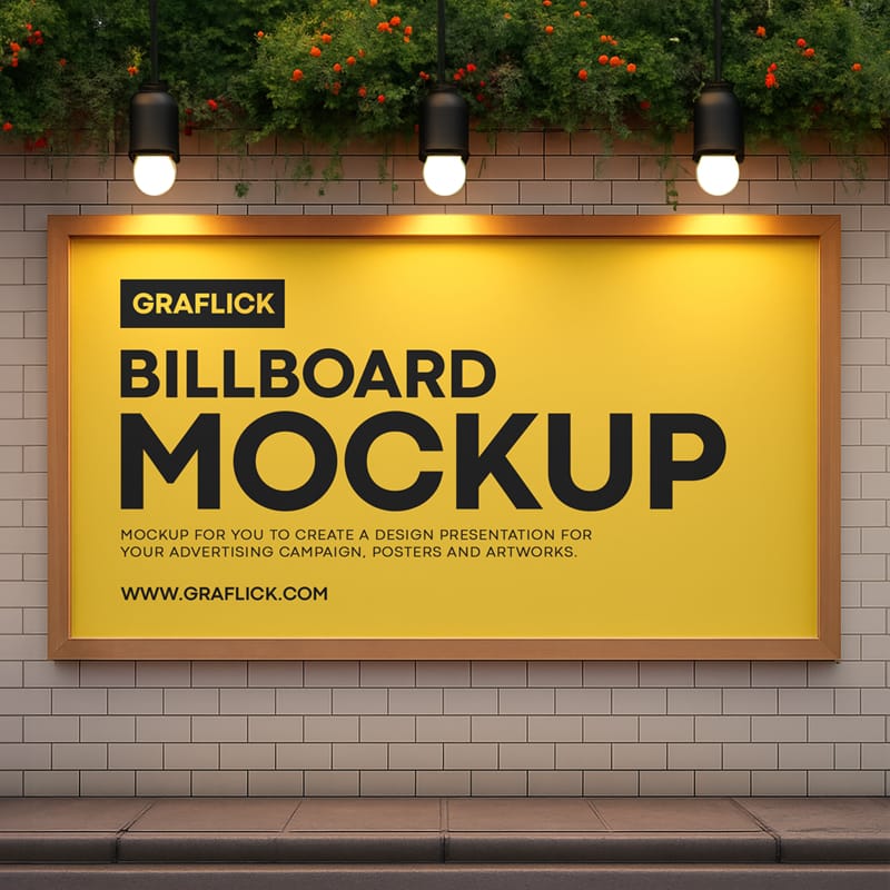 Photorealistic Street Billboard Mockup PSD