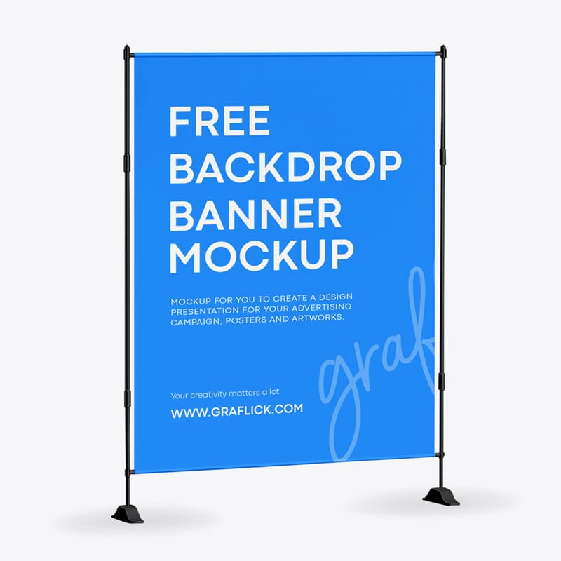 Presentation Wall Stand Backdrop Banner Mockup PSD