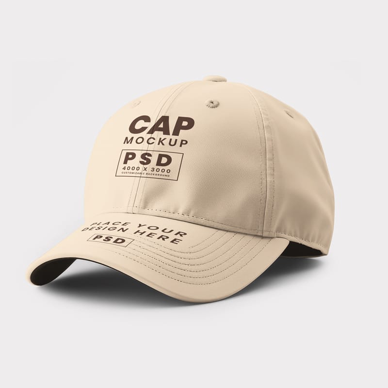 Realistic Cap Mockup Template PSD