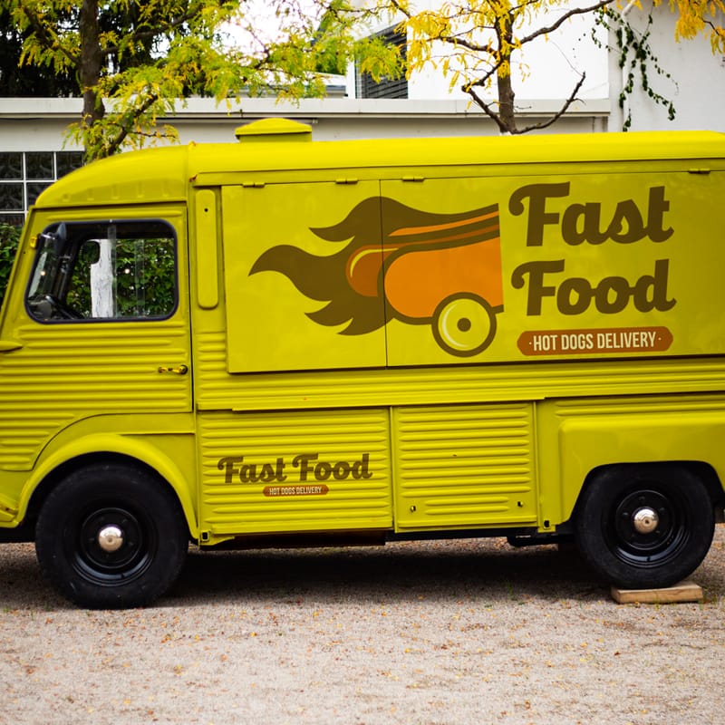 Realistic Food Truck Mockup PSD