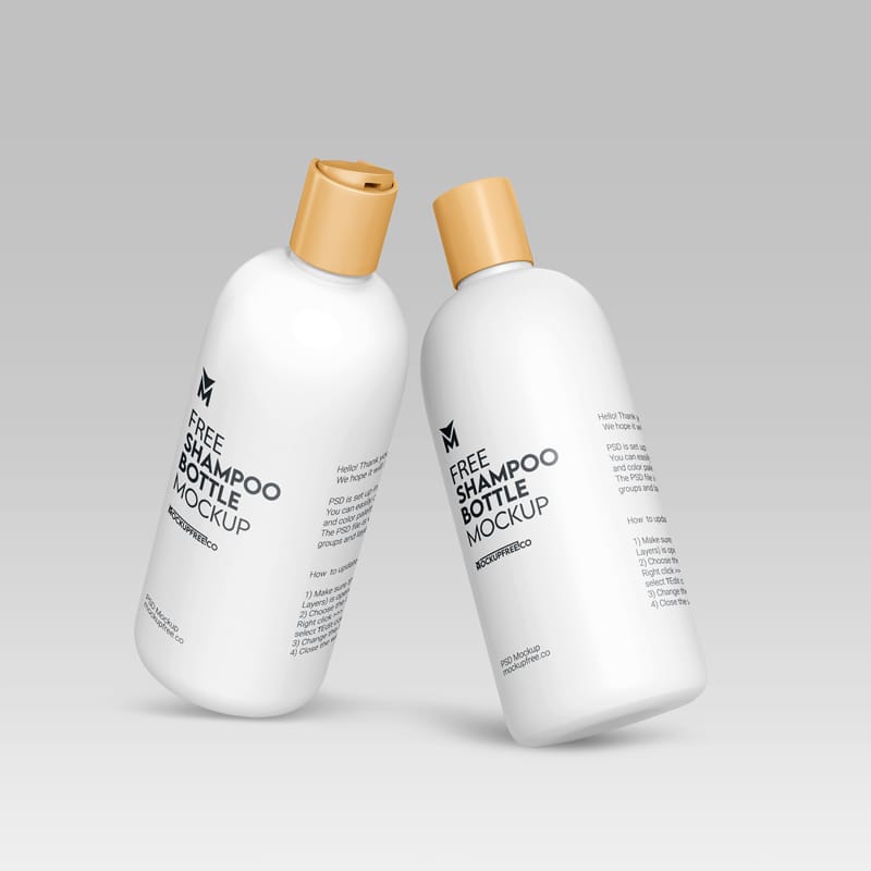 Realistic Shampoo Bottle Mockup PSD