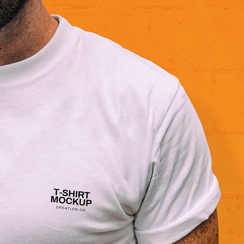 Realistic White T-Shirt Mockup Template PSD